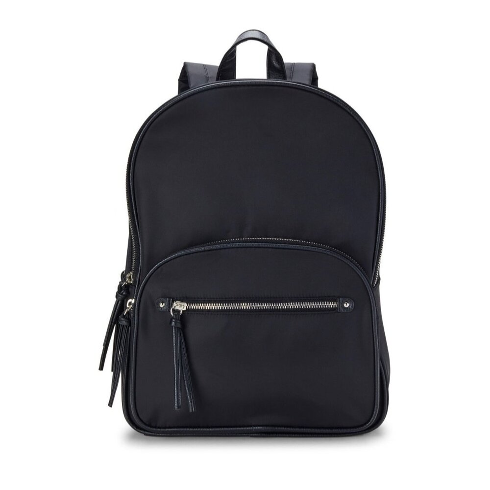 NWT No‎ Boundaries Black Backpack Silver Buckle Straps School Travel Rucksack
